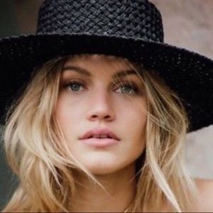Lack of Color Black Sunnydip Straw Hat Black L